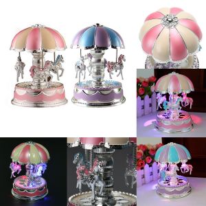 Gifter - מתנות לכל אירוע לבת LED Merry-Go-Round Horse Carousel Music Box Kids Toy Musical Boxes Birthday Gift