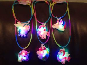Gifter - מתנות לכל אירוע לבת Toys for Girls 5 6 7 8 9 10 11 12 Year Old Unicorn Necklace LED LIGHT Kids Gift