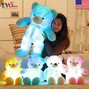 Gifter - מתנות לכל אירוע מתנות זוגיות 2019 LED Flash Teddy Bear Stuffed Animals Plush Soft Hug Toy Baby Kids Gift New