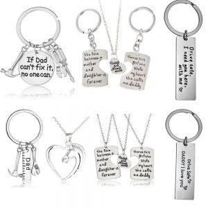 Gifter - מתנות לכל אירוע מתנות למשפחה  Family Charm Jewelry Dad Mom Daughter Heart Pendant Necklace Gift Love Charm New