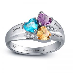 Gifter - מתנות לכל אירוע מתנות למשפחה  Personalized Family Rings Mother's Birthstone Name Ring Xmas Holiday Gift Ideas