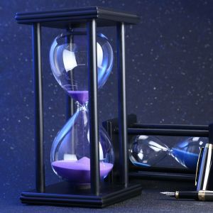 Gifter - מתנות לכל אירוע מתנות לקולגות 60 Minutes Wood Sand Fashion Glass Hourglass Timer Clock Home Office Decor Gift