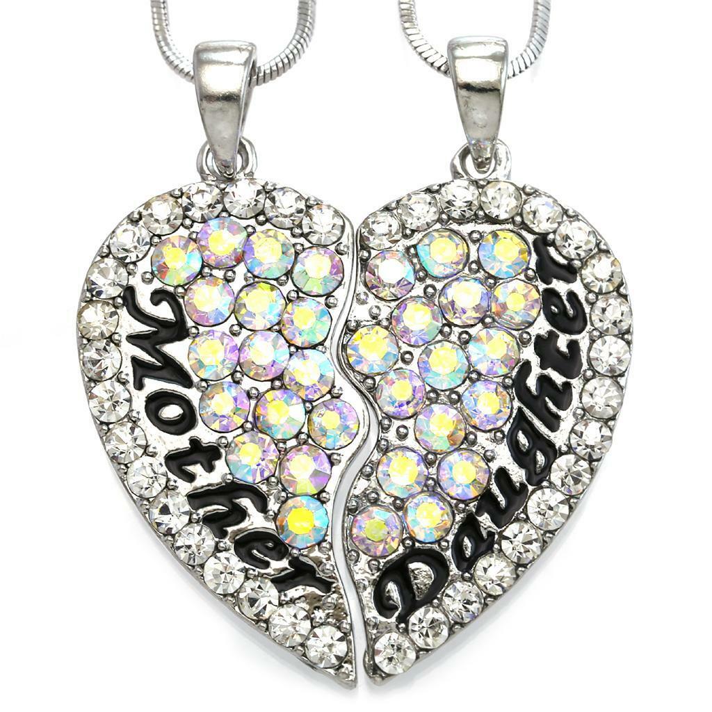 Gifter - מתנות לכל אירוע מתנות למשפחה  Mom Mother & Daughter Best Friend Mother's Day Gift Heart Pendant Necklace Charm