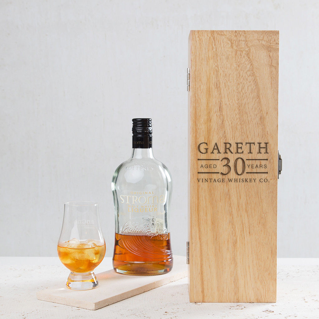 Gifter - מתנות לכל אירוע לבן Personalised Birthday Gift for Him Dad Men Friend 40th 60th 70th Wooden Wine Box