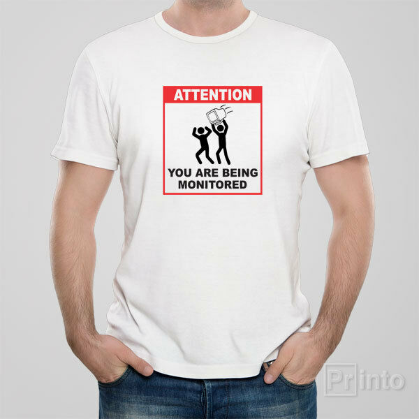 Gifter - מתנות לכל אירוע מתנות לקולגות Funny T-shirt YOU ARE BEING MONITORED IT geek present gift for workmate collegue